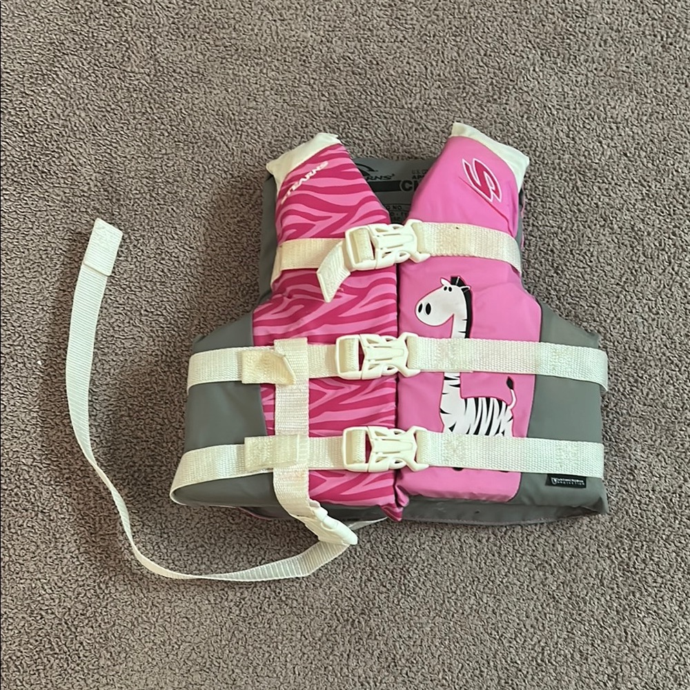 Pink and Gray Life Jacket for Kids
